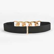 Gold Chain Black Stretch Belt