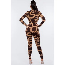 Deep V Print Catsuit Available in Size M LOTS OF STRETCH