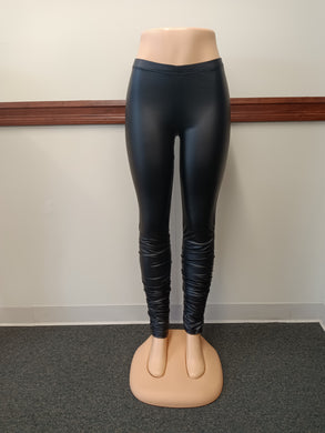 Black Faux Leather Stretch Pants Available in Size XL