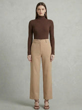 Camel Wide-Leg Stretch Trousers Available in Size M