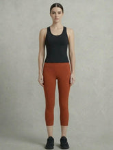 Low-Rise Terracotta Cropped Performance Leggings Available in Size M