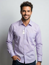 Men's Classic Lavender Long-Sleeve Button-Down Dress Shirt