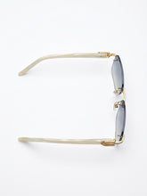 Ocean Blue Marble & Rhinstones Luxury Eyewear