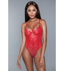 Be Wicked Lace Thong Bodysuit Available in Size S