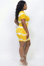 Mustard & White Tie-Dye Mini Dress Available in Sizes 1X-3X