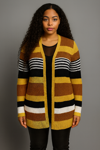 Multi Color Knit Cardigan Sweater Plus Size 2X