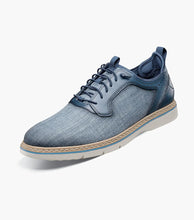 Stacy Adams Navy Sebert Plain Toe Elastic Lace Up Available in Sizes 7-15