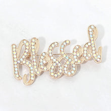 Rhinestone Pave Blessed Pin Brooch