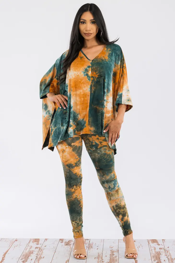 TIEDYE - Plus Size 2 PC Top & Bottom Set Available in Sizes 2X-3X
