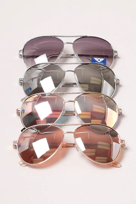 Women Paved Aviator Sunglasses