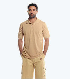 Khaki Stacy Adams Solid Color Polo Shirts Available in Size 2X-3X