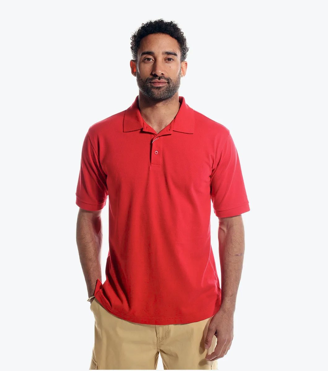 Red Stacy Adams Solid Color Polo Shirts Available in Sizes XL-3X