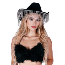 Cowboy Hat with Rhinestone Fringes Med- Large fit