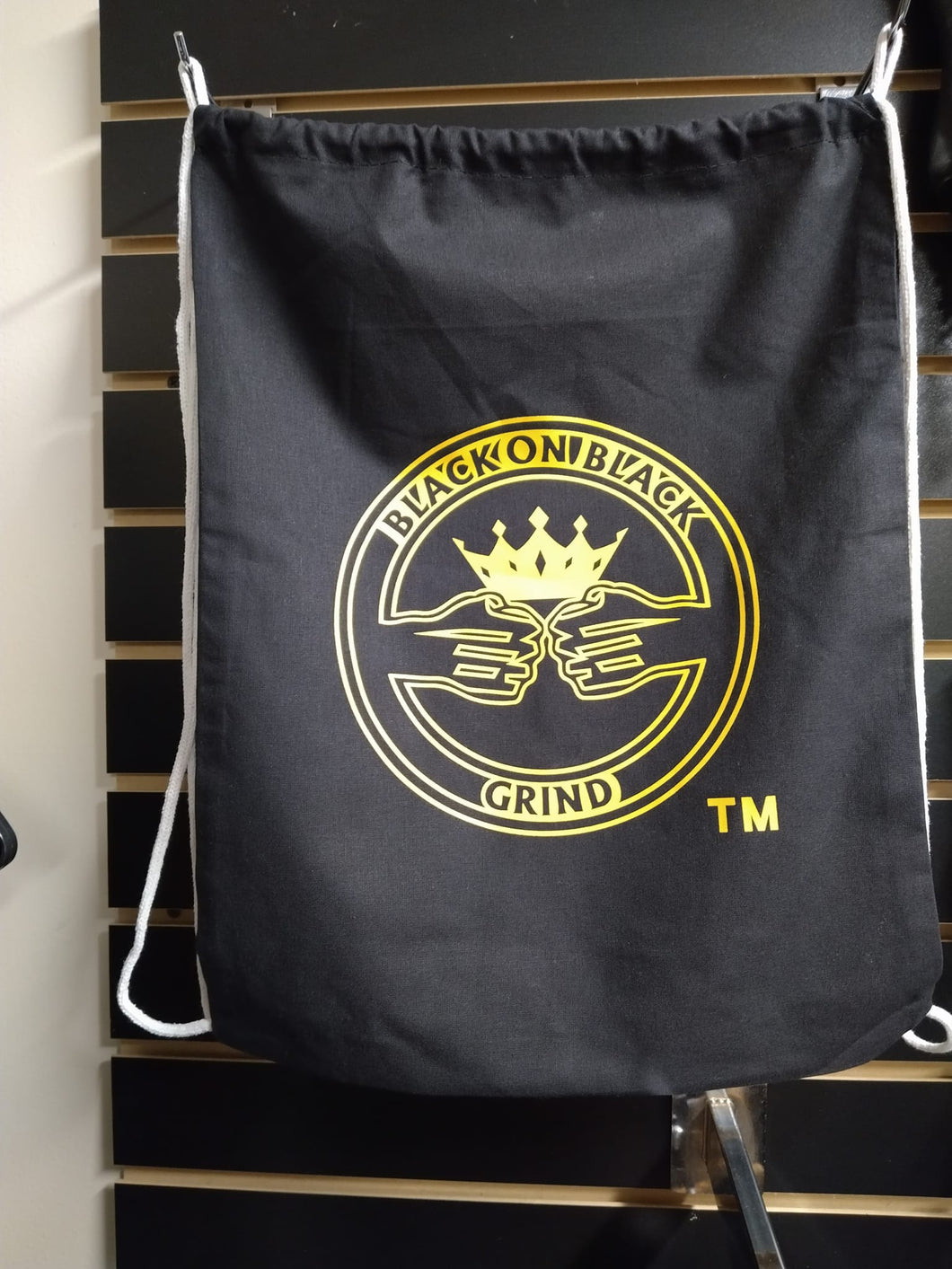 Black On Black Grind Outdoor Drawstring Bag