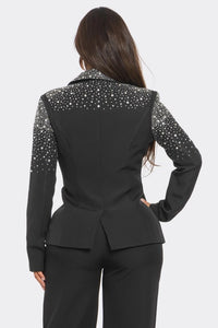 Shine Bright Rhinestone Blazer Available in Size S