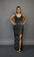 Sliver & Black Evening Gown Available in Size M