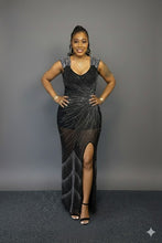 Sliver & Black Evening Gown Available in Size M
