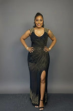Gold & Black Evening Gown Available in Size S