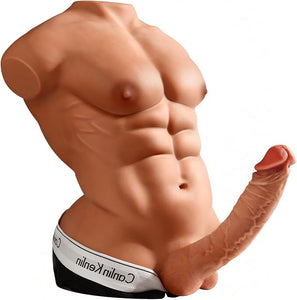24LB Large Male Sex Doll with Flexible Dildo Realistic 3D Muscular Male Torso Sex Doll with Tight Anal Unisex Masturbator for Les Gay Couple Sex Toy