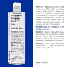 LubeLife Lubricant and Water-Based Anal Lubricant 8oz ONLY no 12oz