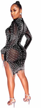 Rhinestone & Pearl Mesh Dress Lots of Stretch Available in Sizes S