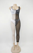 Colorblock Fishnet Romper Available in Sizes M-L