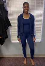 3-Piece Sporty Set Tank Top, Jacket & Pants Sizes S-XL Blue Only