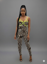 Lime Green & Cheetah Romper Avaiabale in Size M