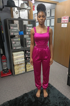 Fuchsia Satin Romper Available Sizes S-L