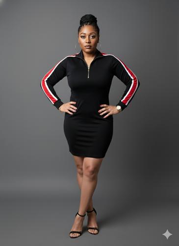 Long sleeve Biker Dress Available Size L/XL