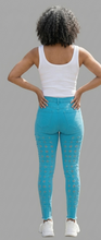 Turquoise Ripped Jeans Lots of Stretch Available in Sizes M-XL