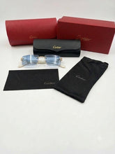 Ocean Blue Marble & Rhinstones Luxury Eyewear