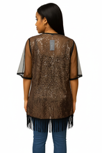 Rose Gold Sequined Sheer Cover-Up Available in Sizes M-XL