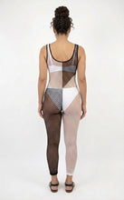 Colorblock Fishnet Romper Available in Sizes M-L