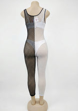 Colorblock Fishnet Romper Available in Sizes M-L