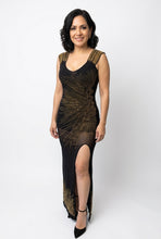 Gold & Black Evening Gown Available in Size S