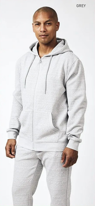 Silver Silk Artyzen Embossed Fleece Hoodie Set Available in Size 3X