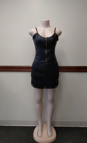PU Leather Zip up Tank Top (Lots of Stretch) XL