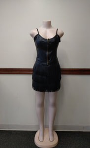 PU Leather Zip up Tank Top (Lots of Stretch) L-XL