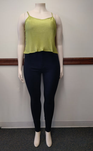 Lime Green Satin Tank Top Available in Size 2X (Lots of Stretch)