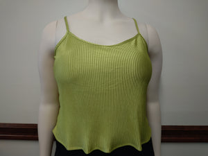 Lime Green Satin Tank Top Available in Sizes 1X-3X (Lots of Stretch)