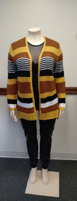 Multi Color Knit Cardigan Sweater Plus Sizes 1X-3X