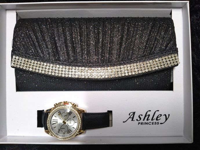 Watch & Rhinestone Purse Gift Set