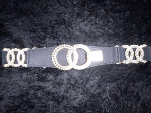 Chanel Gold & Bling Style Elastic Belt