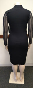 Black Sheer Glitter Sweater Dress (Lots of Stretch) Available in Plus Sizes 1X-3X