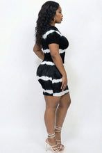 Black & White Tie-Dye Mini Dress Available in Sizes 1X-3X