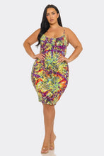 Tie Dye Print Midi Dress Available in Sizes 1X-3X