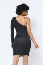Twisted Front One Shoulder Midi Dress Available in Sizes S-XL