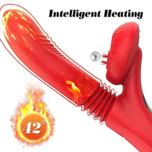 Heated vibrator with licking function and thrusting motion