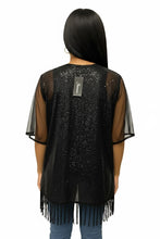 Black Sequined Sheer Cover-Up  Available in Sizes M-XL